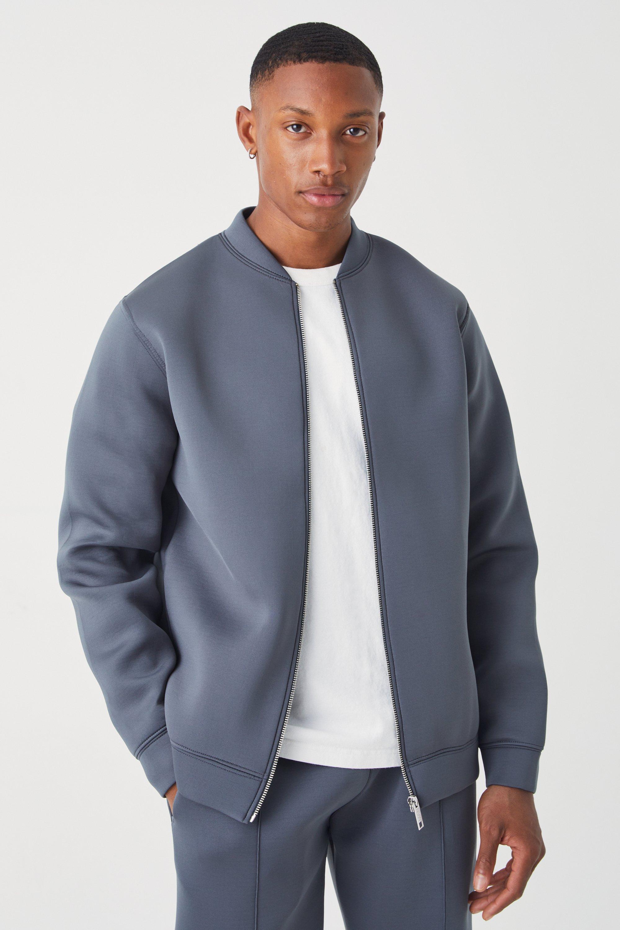 Charcoal grey shop bomber jacket